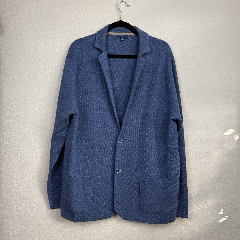 Peter Millar Crown Crafted Men's Blue Pearl Concorde Sweater Blazer Preppy XXL